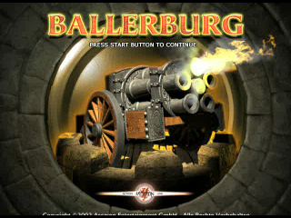 Ballerburg Castle Chaos title screen for Playstation